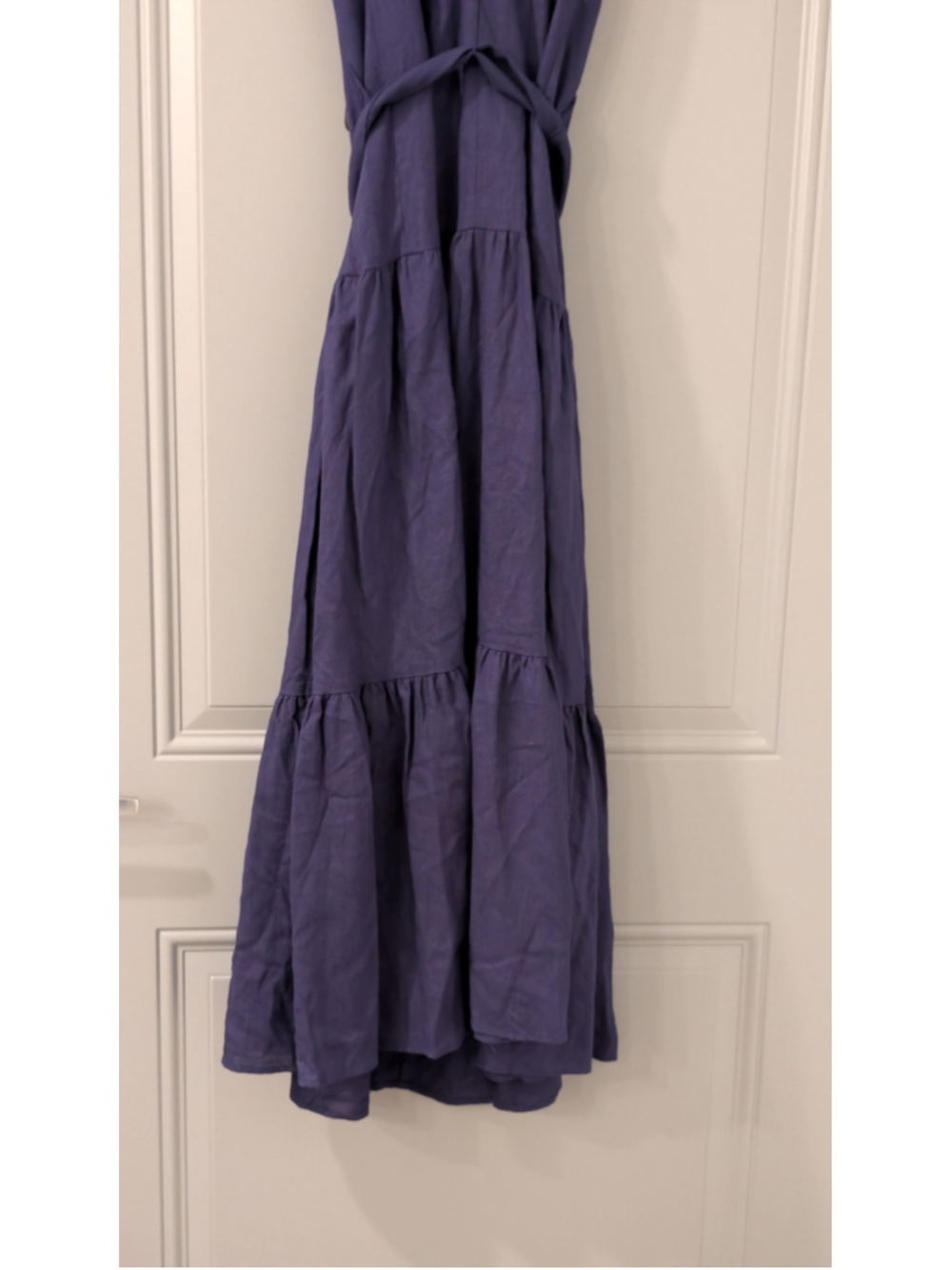 NWT Donna Karan New York Ink Blue Halter Tiered Maxi Dress Size 6 - Picture 6 of 14